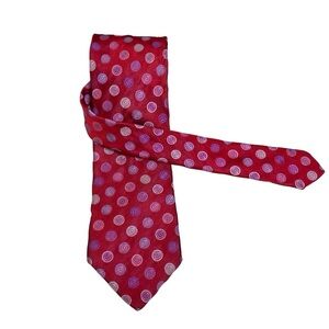TED BAKER‎ LONDON Red Geometric Silk Tie Made In USA 59”/3.5"